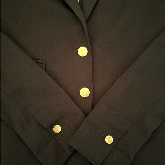 Anthropologie Cartonnier Women's Black Blazer Striped Cuffs Business Workwear 4 - Picture 9 of 12